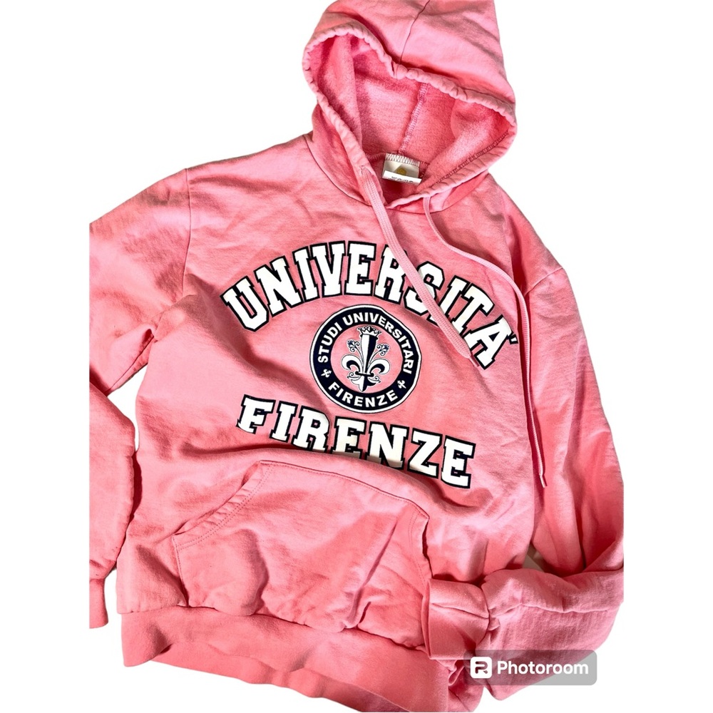 Universita Firenze Pink Hoodie Pullover Sweatshirt